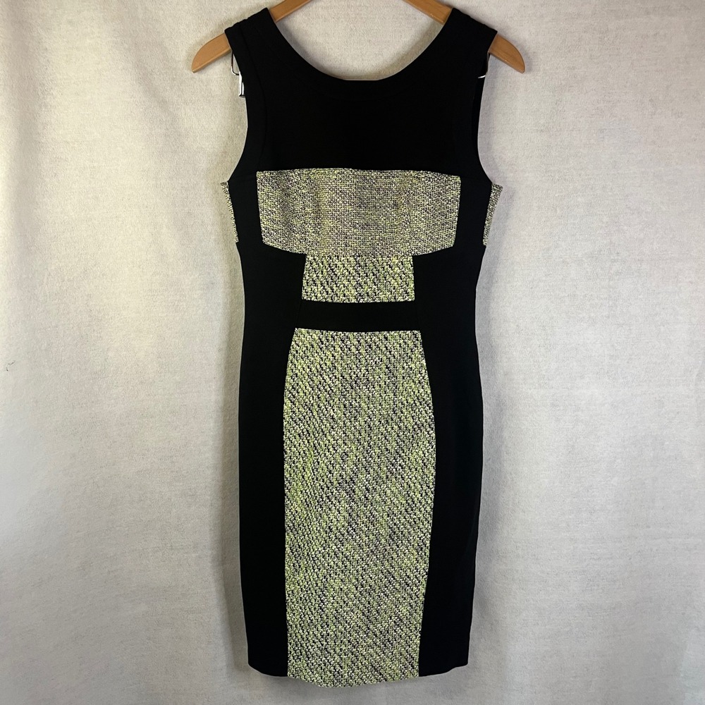 Yoana Baraschi Anthropologie dress Sz 4 black green sheath dress NWOT elegant